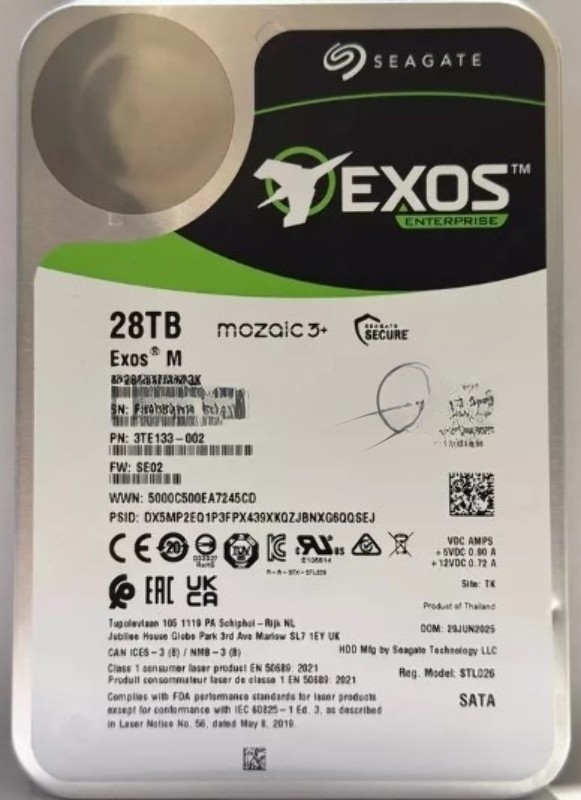 Жесткий диск HDD Seagate Exos M 28Tb 7200rpm SATA 512Mb 3.5"