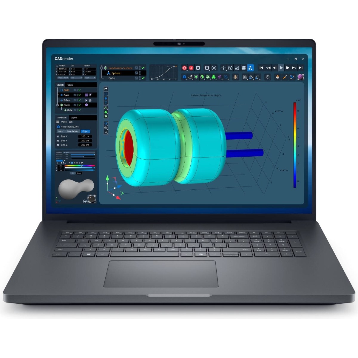 Ноутбук Dell Pro Max 18 Plus MB18250 Core Ultra7 265HX 18" 16:10 QHD+ (2560 x 1600),120Hz,500 nits,DDR5 64GB (32GB*2),1TB SSD,NVIDIA RTX PRO 3000 (12GB GDDR7),96Whr,FPR,3,3kg,2y,Linux,Black,KB/Eng