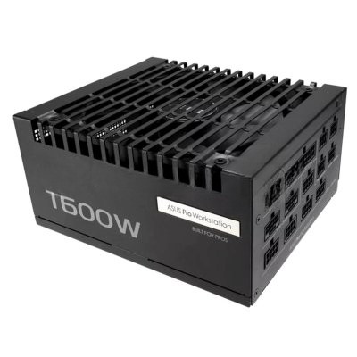 Блок питания ASUS Pro WS 1600W, 1600Вт, 80+ Platinum, 140мм, модульный, черный
