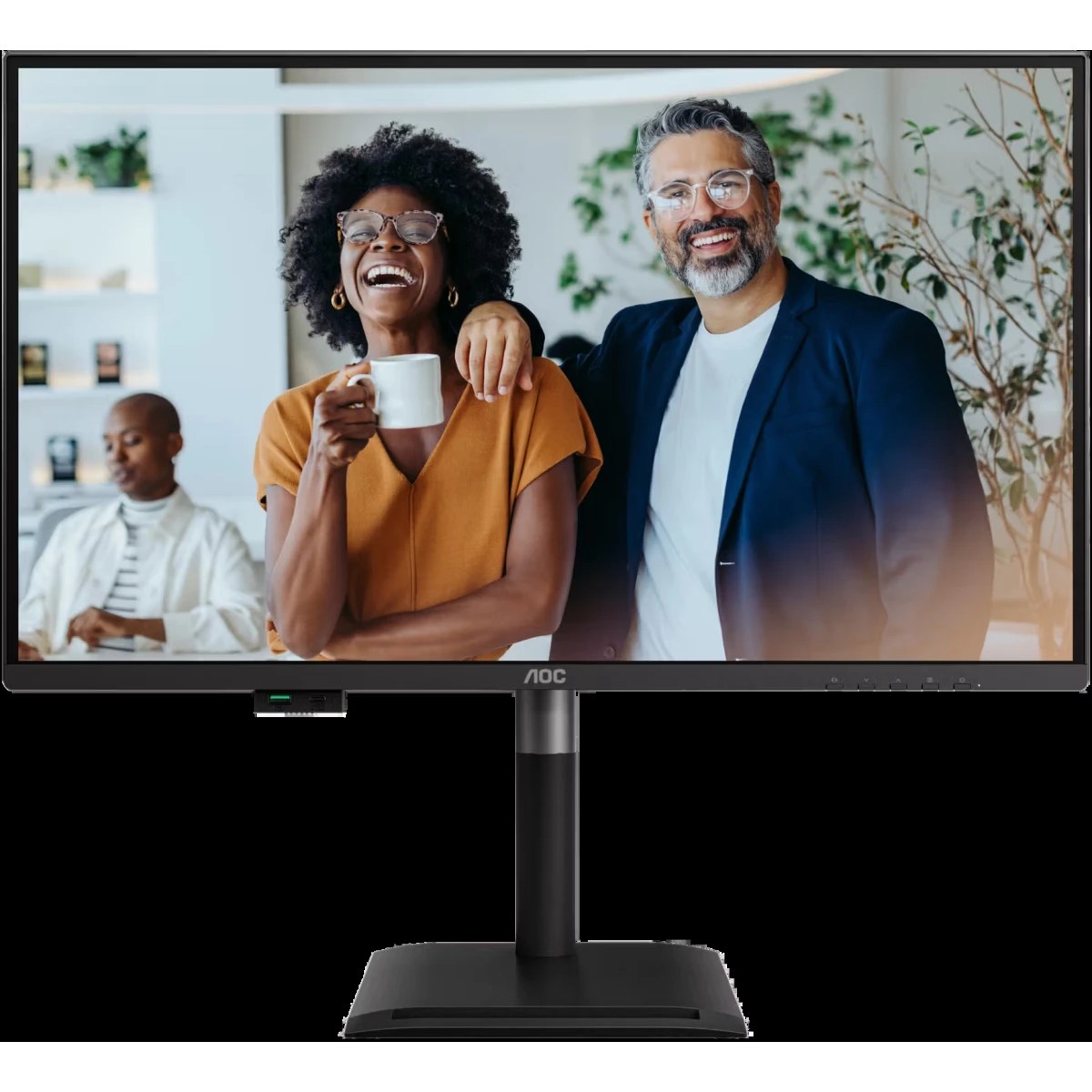 Монитор 27" AOC Q27P4CV IPS QHD, 120 Гц, 4 мс, 16:9, 350 кд/м², HDMI, DP x2, USB-C (PD), LAN, встроенные динамики, черный