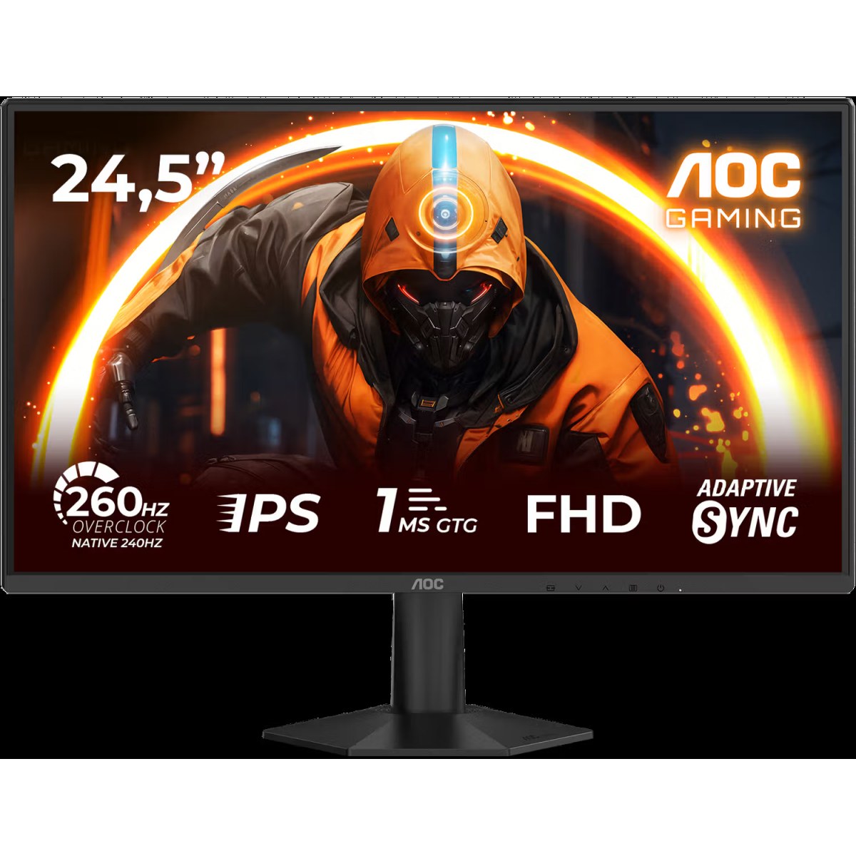 Монитор 24.5" AOC AGON 25G50Z Fast IPS, 1920x1080, 260Hz, 0.3ms, 300сd/m, 3000:1 2xHDMI(2.0), DP(1.4) ExPSU, Vesa 100, Black