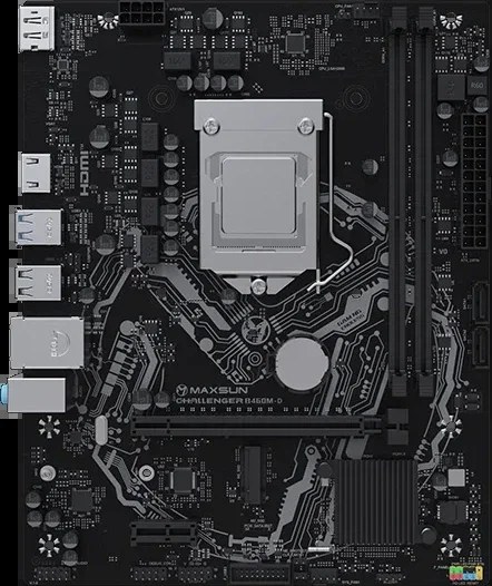 Материнская плата Maxsun Challenger B460M-D, LGA 1200, Intel B460, 2xDDR4, 2xSATA, 1xM.2, 1xPCIe 3.0 x16, 1xPCIe x1, 1xHDMI, 1xDP, 1x1Gb LAN, 2xUSB-A 5Gbps, 4xUSB-A 2.0, 3x3.5 мм, 7.1, mATX