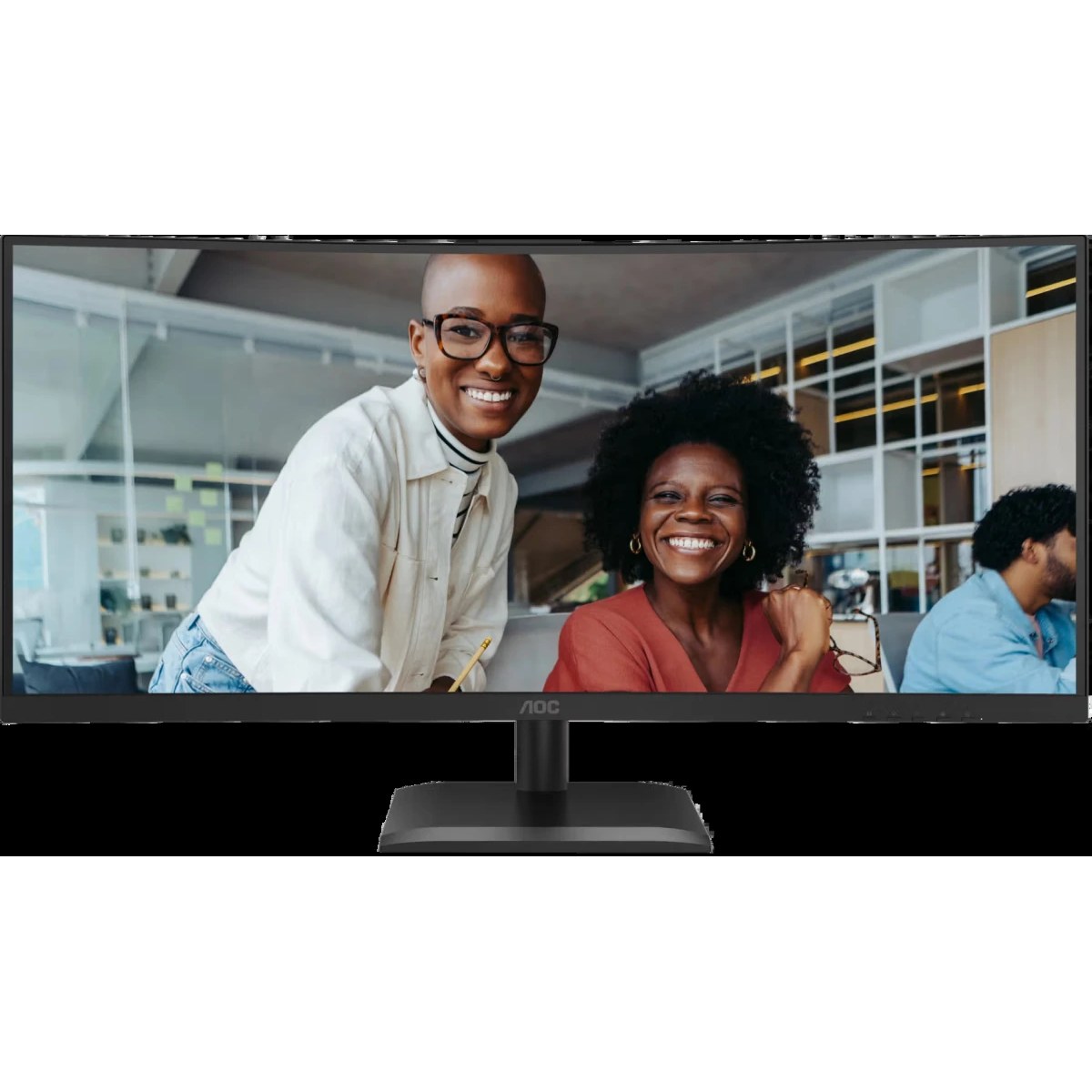 Монитор AOC 34" CU34E4CV 1500R, 21:9, VA, UWQHD, 4ms, 350cd, HDMI, DP, USB, USB-C, LAN, SPK, HAS