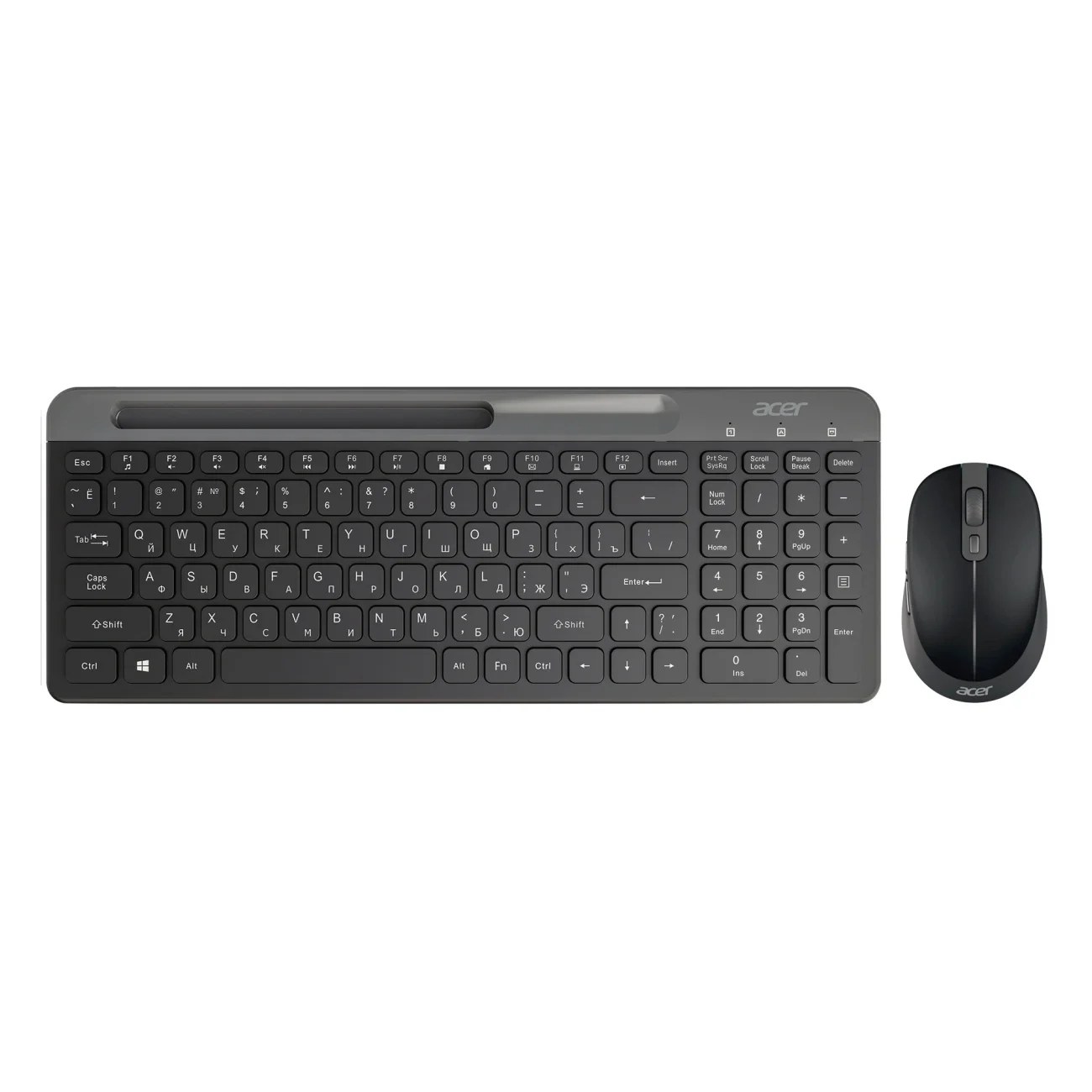 Комплект клавиатура+мышь Acer OCC402 беспроводной, USB, 1600 DPI, чёрный