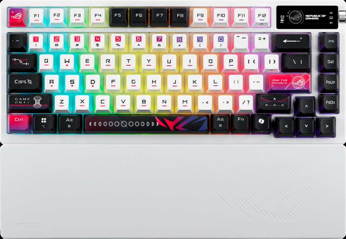 Клавиатура ASUS ROG Azoth X гибридная, USB Type-C, Bluetooth, радиоканал, чёрный