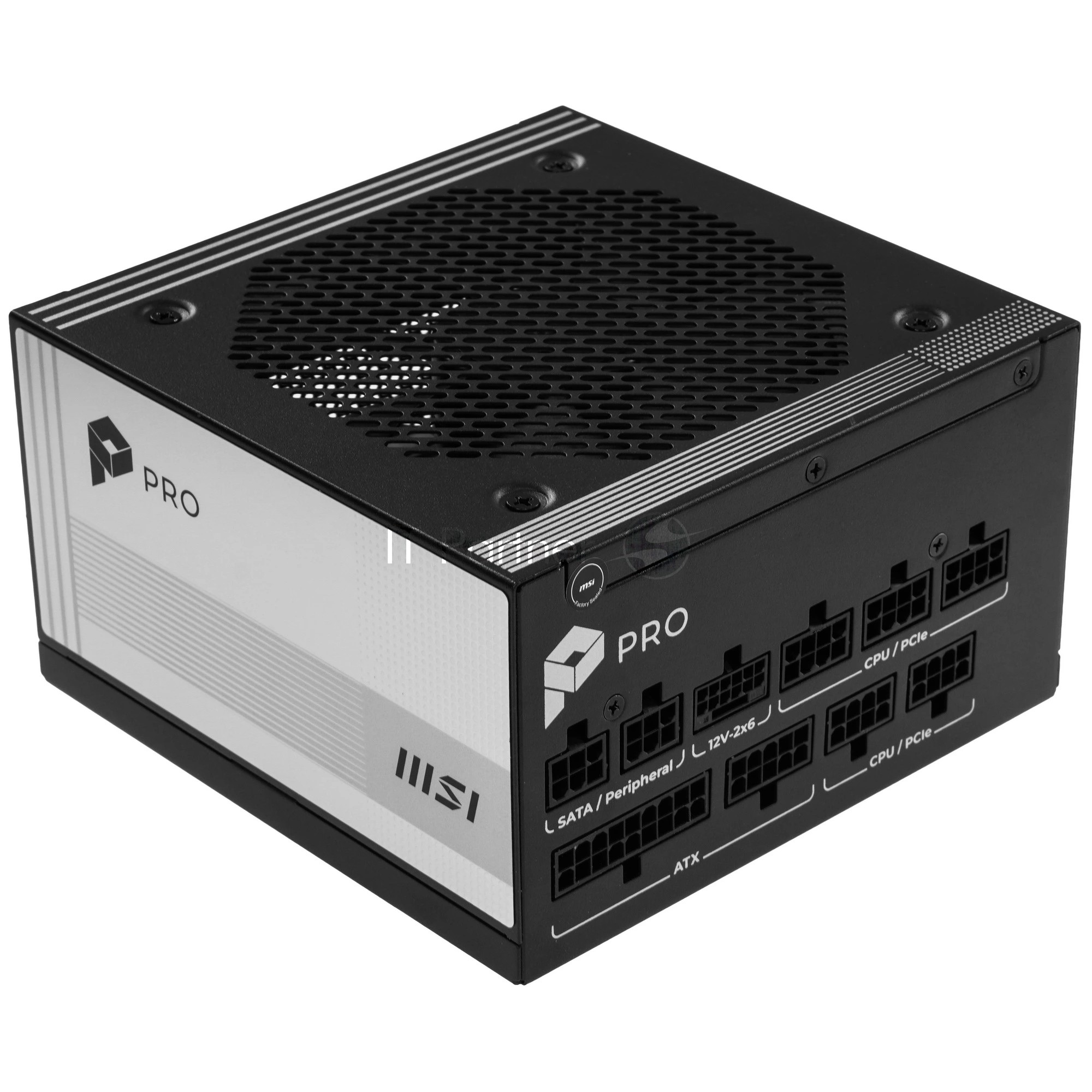 Блок питания MSI PRO A850PL PCIE5, 850Вт, 80+ Platinum, 120мм, модульный, черный