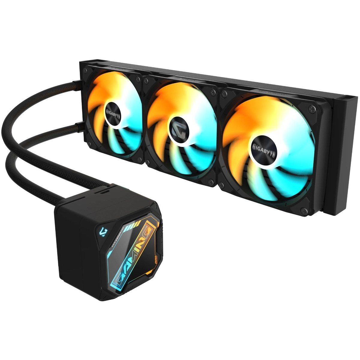 Жидкостная система охлаждения GIGABYTE Gaming GME 360 ARGB черный, алюминий/медь, 2200 об/мин, 35.8 дБ, 4 pin