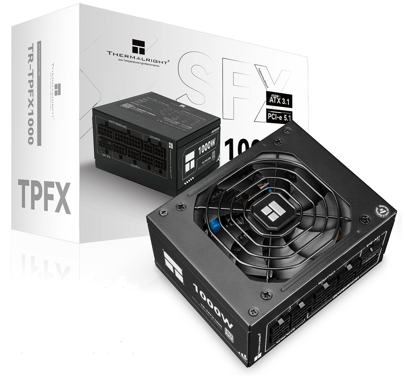 Блок питания Thermalright, 1650W 80+ Platinum (ATX, 3.0, PCIe 5.0, Full modular, 1x24(20+4)pin 600mm, 4xCPU 8(4+4)pin, 9xPCIe*2 8(6+2)pin, 2x12VHPWR PCIe 5.0 12+4pin 650mm, 14xSATA, 5xMOLEX4pin, Active, 140x140mm, 170x150x86mm, OPP, OVP, OTP, OCP, SCP, UVP, white)
