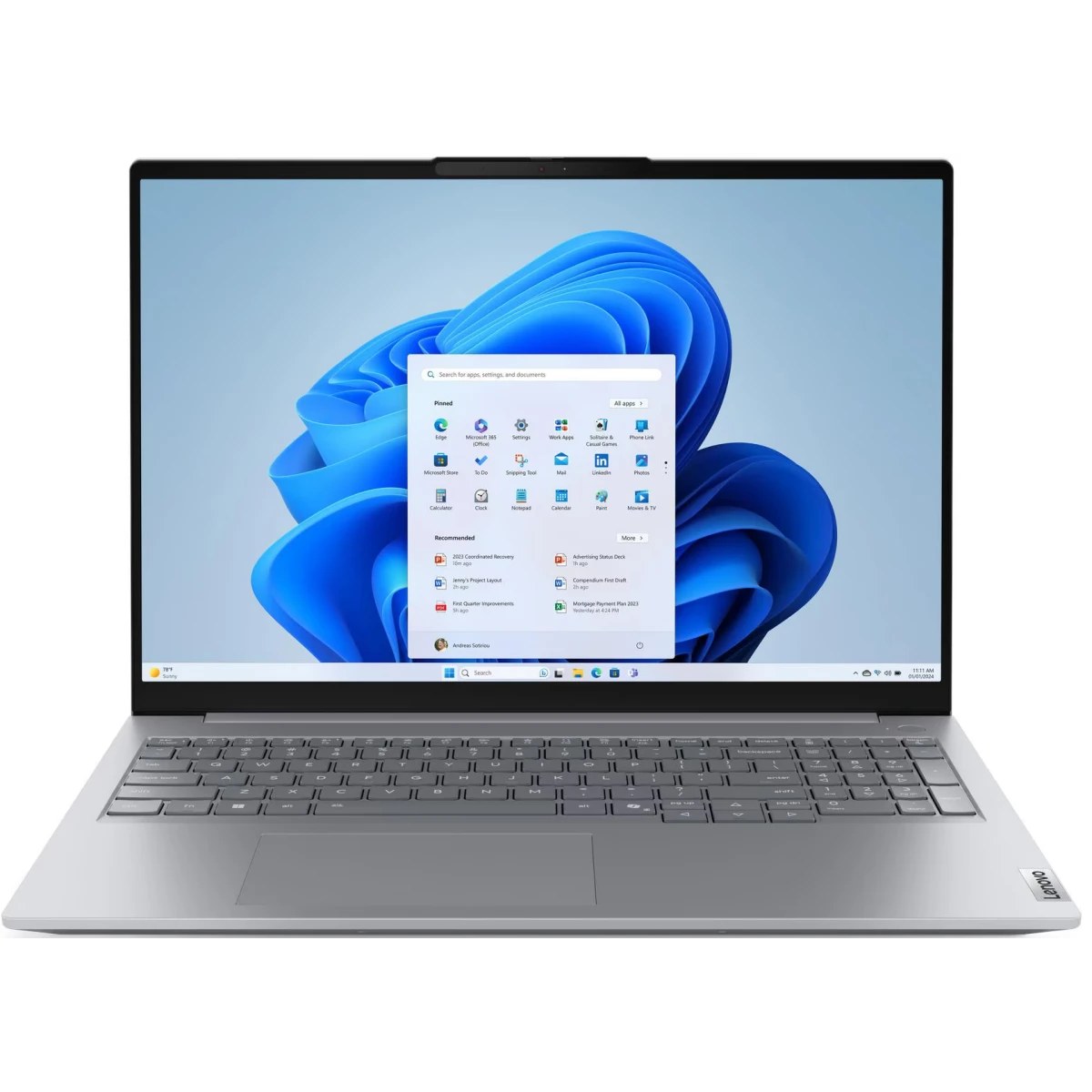 Ноутбук Lenovo Thinkbook 16 G9 IRL/16"/IPS/Intel Core 7 240H/32Gb/1Tb SSD/Intel Graphics/Windows 11 Pro/серый/1.75kg