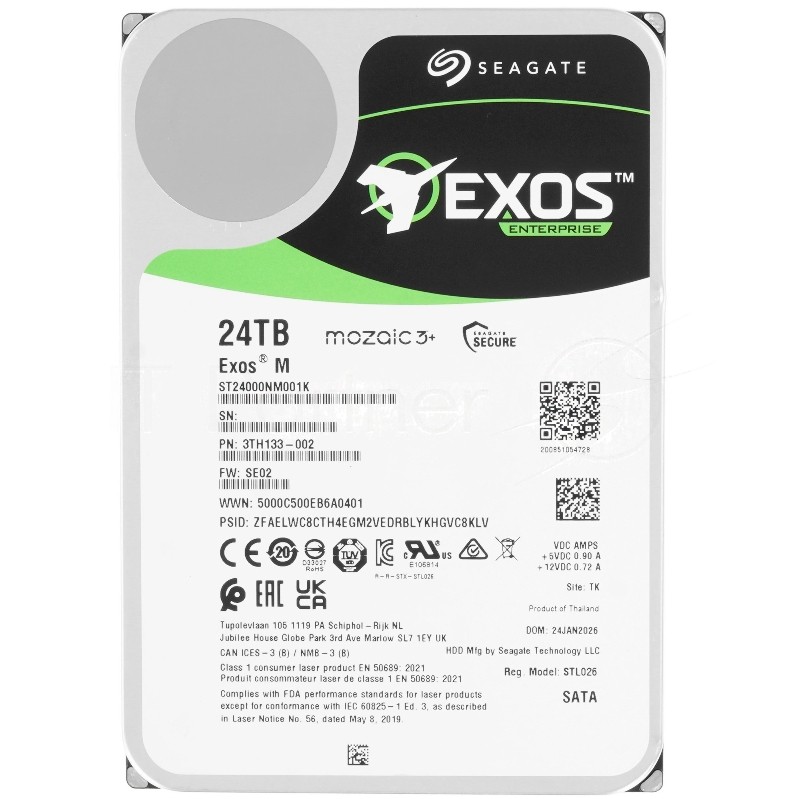 Жесткий диск HDD Seagate Exos M 24Tb 7200rpm SATA 512Mb 3.5"