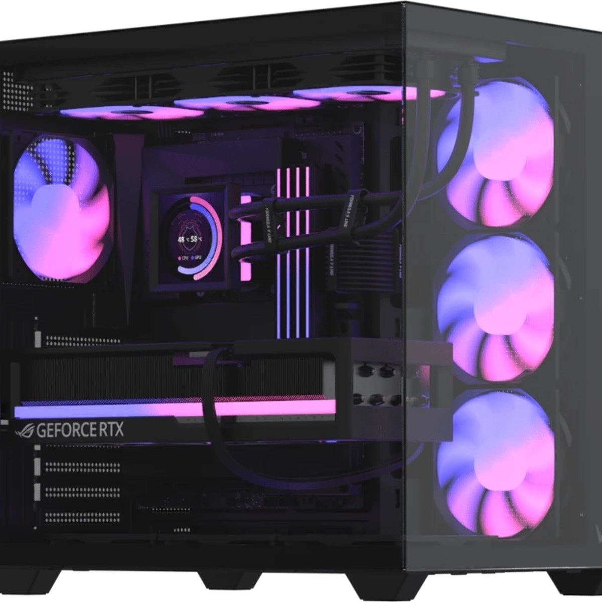 Корпус Formula Crystal Z2 Plus AR V2 Black, Midi-Tower, чёрный, 4 x 120 мм