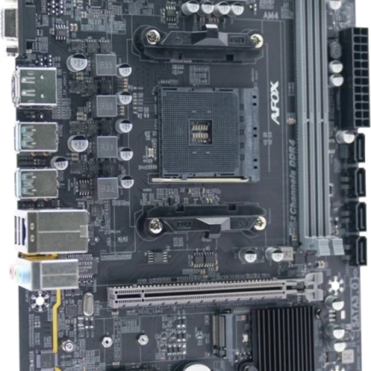 Материнская плата AFOX B550-MA-V4, AM4, AMD B550, 2xDDR4, 4xSATA, 1xM.2, 1xPCIe 3.0 x16, 1xPCIe 3.0 x1, D-Sub, DisplayPort, HDMI, 1x 1Gb LAN, 6xUSB, 5.1, microATX