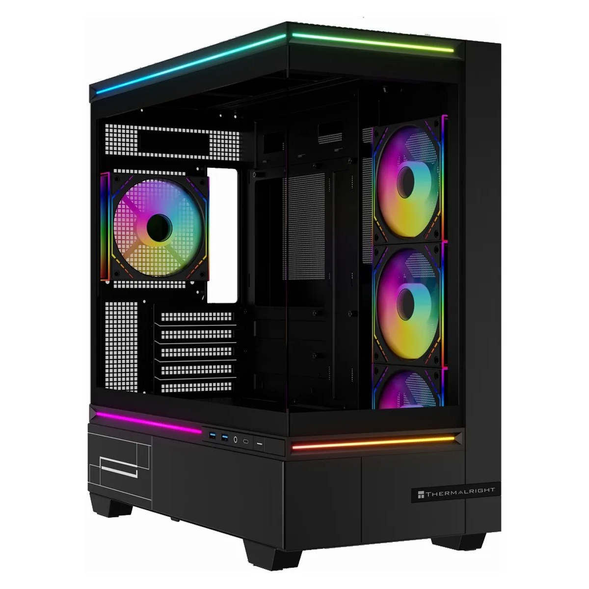 Корпус без блока питания Thermalright M10 FAN4-C, Mini-Tower, TG, 4x120mm ARGB, 2xUSB-A 3.0, 1xUSB Type-C, mATX, mITX Black