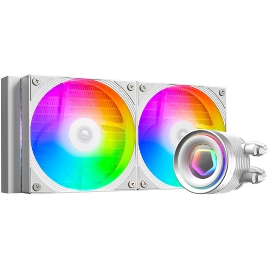 Система жидкостного охлаждения ID-Cooling FX240 TD, 240 мм, 2x120 мм, 300-2000 об/мин, 27.2 дБ, 4-pin PWM, 300 Вт, ARGB, черный