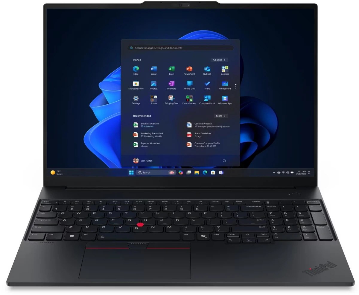 Ноутбук Lenovo ThinkPad E16 GEN 3/16"/IPS/Intel Core Ultra 5 225H/16GB/512GB SSD/Intel Graphics/noOS/черный/1.63