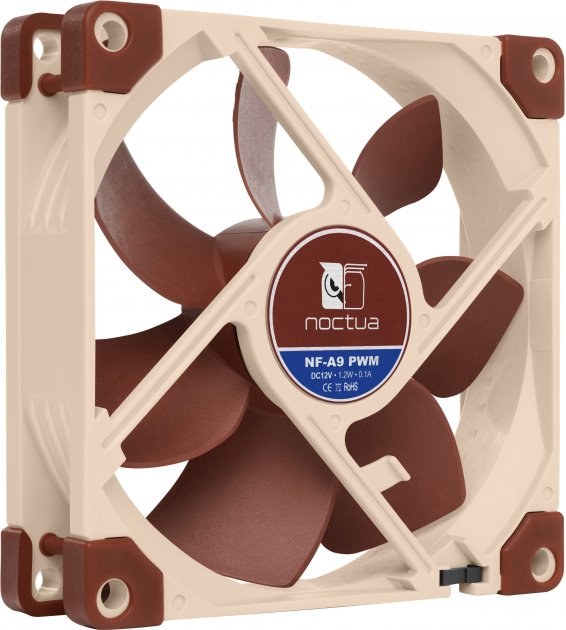 Вентилятор корпусной Noctua NF-A9 PWM chromax черный, 92 мм, 0-2000 об/мин, 16.3-22.8 дБ, 4 pin PWM, без подсветки