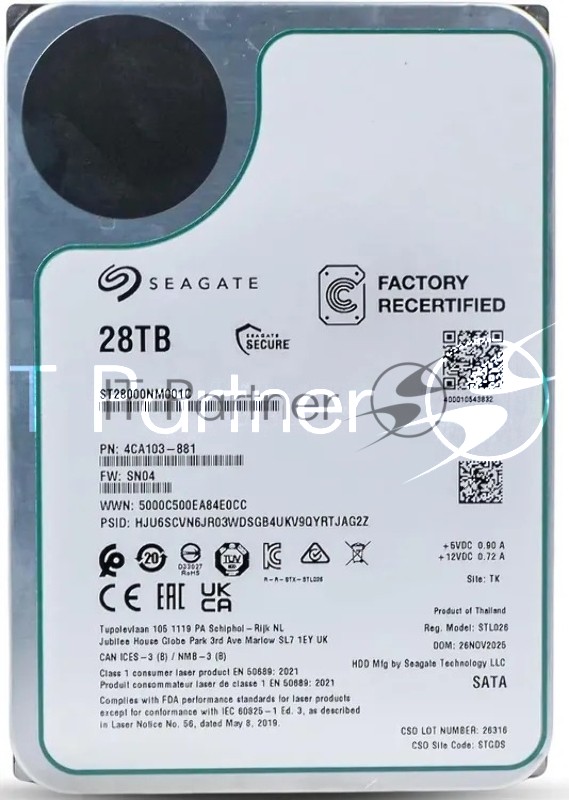 Жесткий диск HDD Seagate Exos 28Tb 7200rpm SATA 512Mb 3.5"