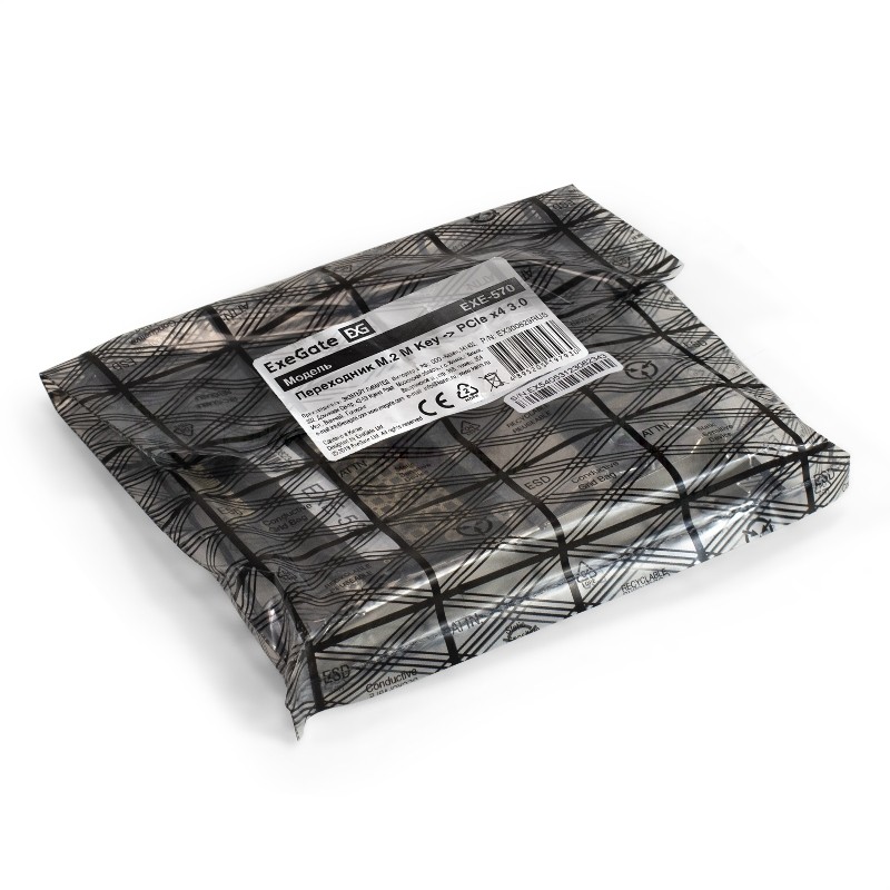 Переходник ExeGate EXE-570 (M.2 M key -> PCI-E x4 v3.0 для установки SSD 2230/2242/2260/2280/22110 M.2 M key в слот PCI-E x4)
