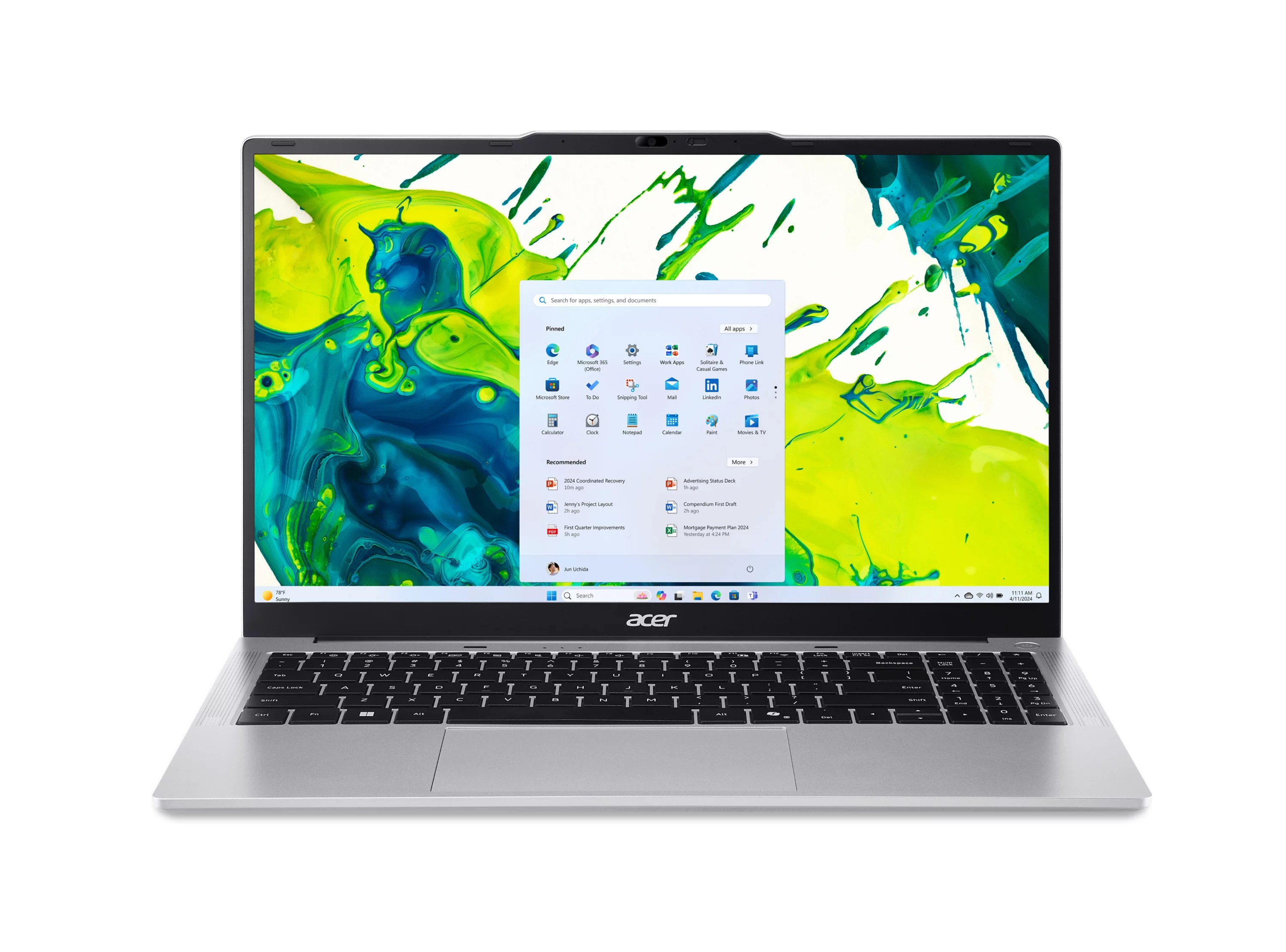 Ноутбук Acer Aspire Lite AL15-72P/15.6"/IPS/Intel Core i5 13420H/16Gb/512Gb SSD/Intel UHD Graphics/Без ОС/серебристый/1.79kg