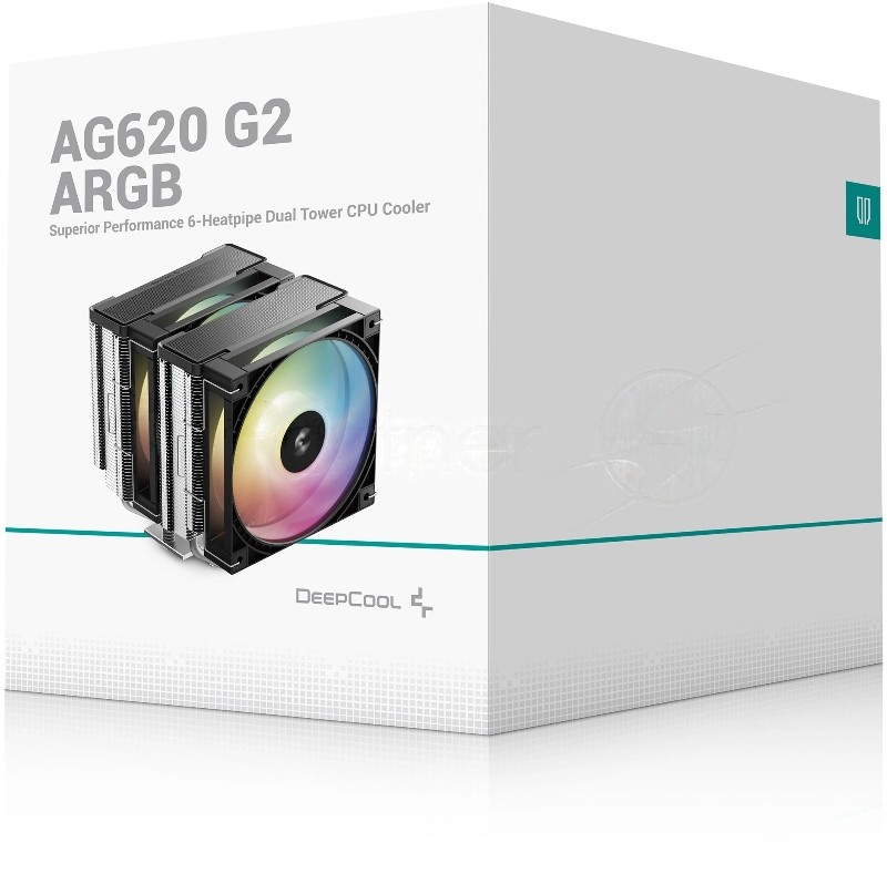 Устройство охлаждения(кулер) Deepcool AG620 G2 ARGB Soc-AM5/AM4/1200/1700/1851 серебристый/черный 4-pin 30.93dB Al+Cu 270W 1046gr Ret (R-AG620-BKAMMG2-G)