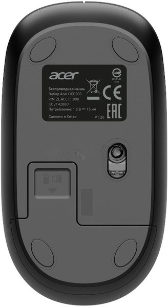 Клавиатура + мышь Acer OCC503 клав:черный мышь:черный USB беспроводная Multimedia (ZL.ACC11.00K)