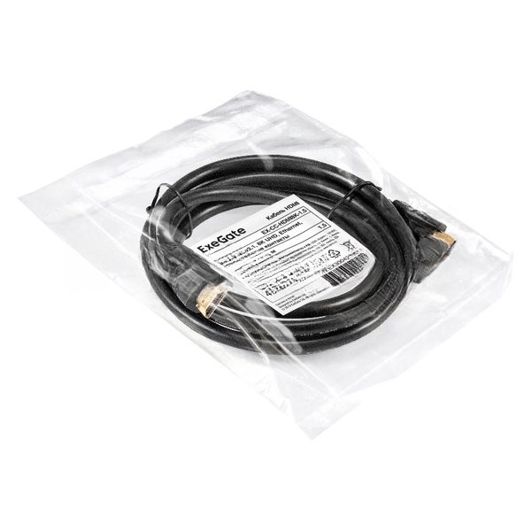 Кабель HDMI ExeGate EX-CC-HDMI8K-1.5 (19M/19M, v2.1, 1,5м, 8K UHD, Ethernet, позолоченные контакты)