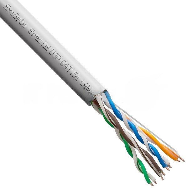 Кабель ExeGate Special UTP4-C5e-CCA-S25-IN-PVC-GY-305 UTP 4 пары кат.5e CCA, 0.43мм (25AWG), 305м, серый, PVC