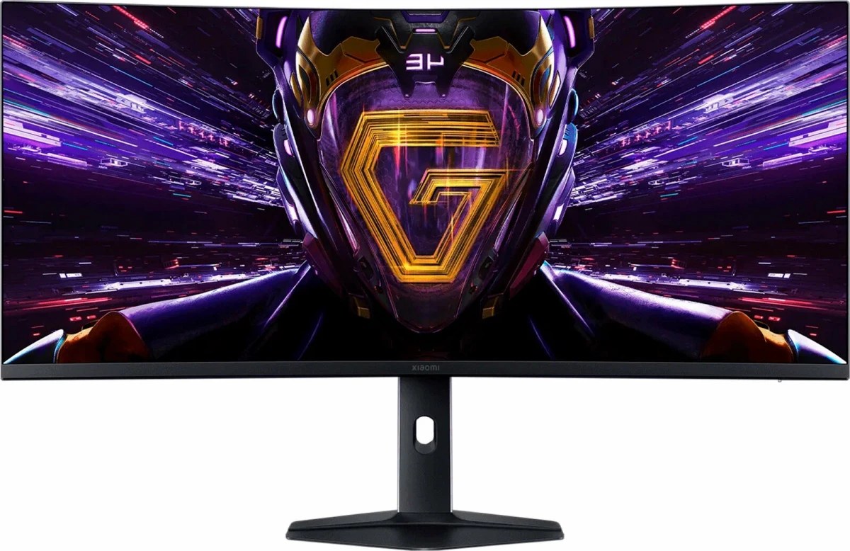 Монитор 34" Xiaomi G34Wqi VA 3440x1440, 180 Гц, 1 мс, 21:9, 400 кд/м², 2xHDMI, 2xDP, изогнутый экран, HDR, Flicker-Free, Low Blue Light, белый, черный