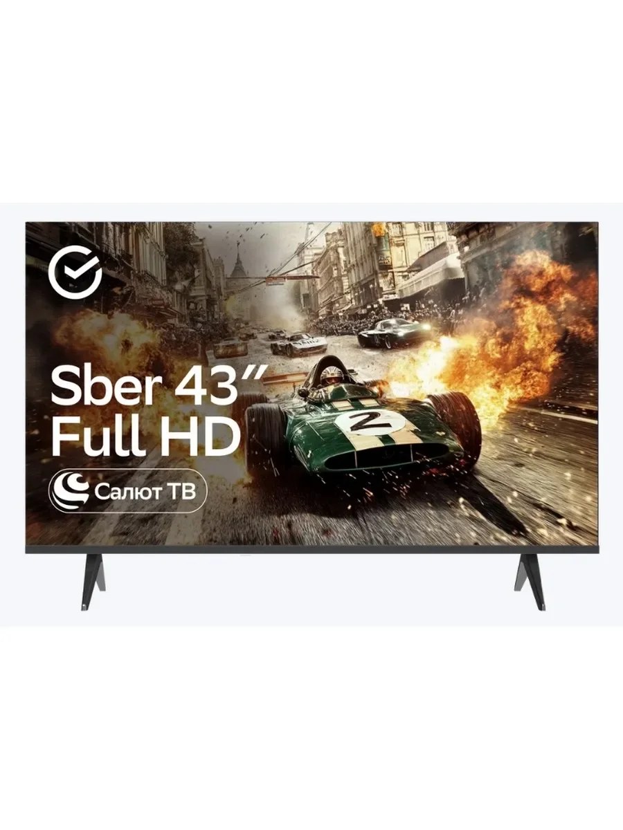Телевизор Sber 43" SDX-43F2124 черный LED FHD 60Hz Smart TV Салют ТВ 1.5GB/8GB