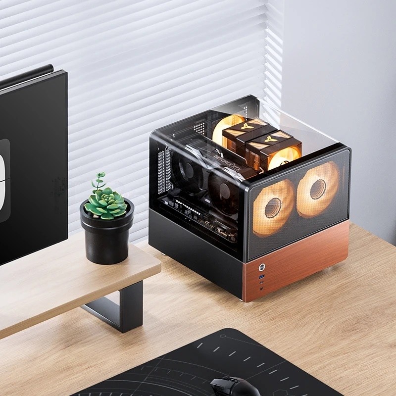 Корпус без блока питания JONSBO V12, Mini-Tower, TG, 2x120mm, 1xUSB-A 3.0 + 1xUSB-C 3.2, mATX, mITX Black