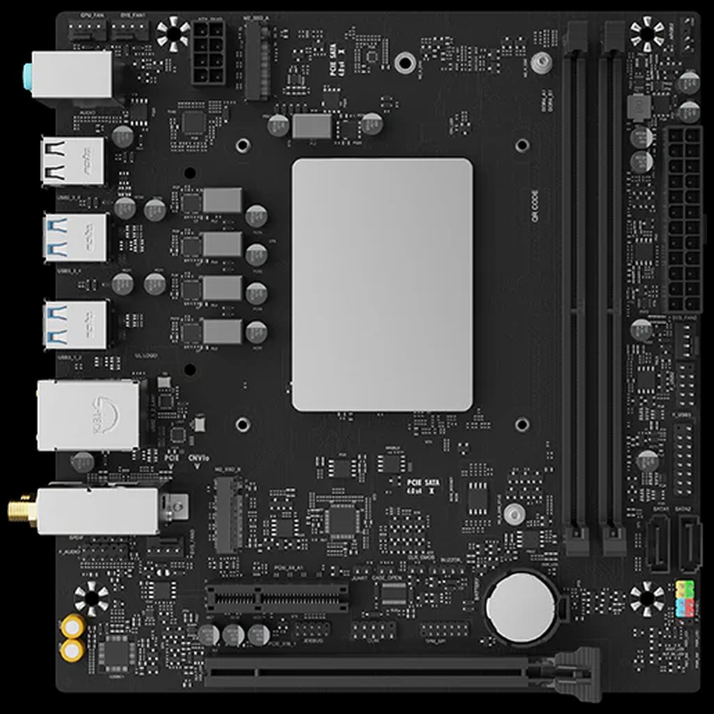 Материнская плата Maxsun MS-MoDT 205H D4 WIFI, SoC (System on Chip), 2xDDR4 DIMM, 2xSATA 6Gb/s, 4xM.2, 1xPCIe x16, 1xPCIe x4, 1xPCIe x1, 1x1Gb LAN, 6xUSB 3.2 Gen1, microATX