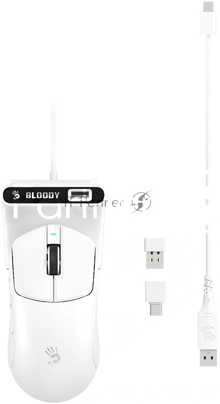 Мышь A4Tech Bloody R77 Ultra Dock белый оптическая 20000dpi беспров. USB 5but