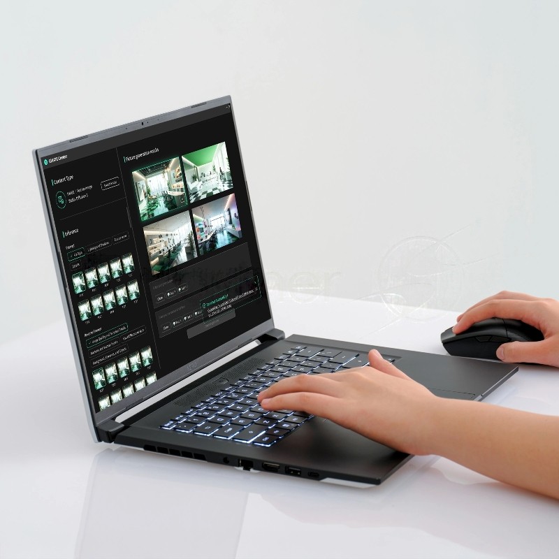 Ноутбук Gigabyte Aero X16 1VH Ryzen AI 7 350 16Gb SSD512Gb NVIDIA GeForce RTX 5060 8Gb 16" IPS QHD+ (2560x1600) без ОС black WiFi BT Cam (1VH93KZC93AD)
