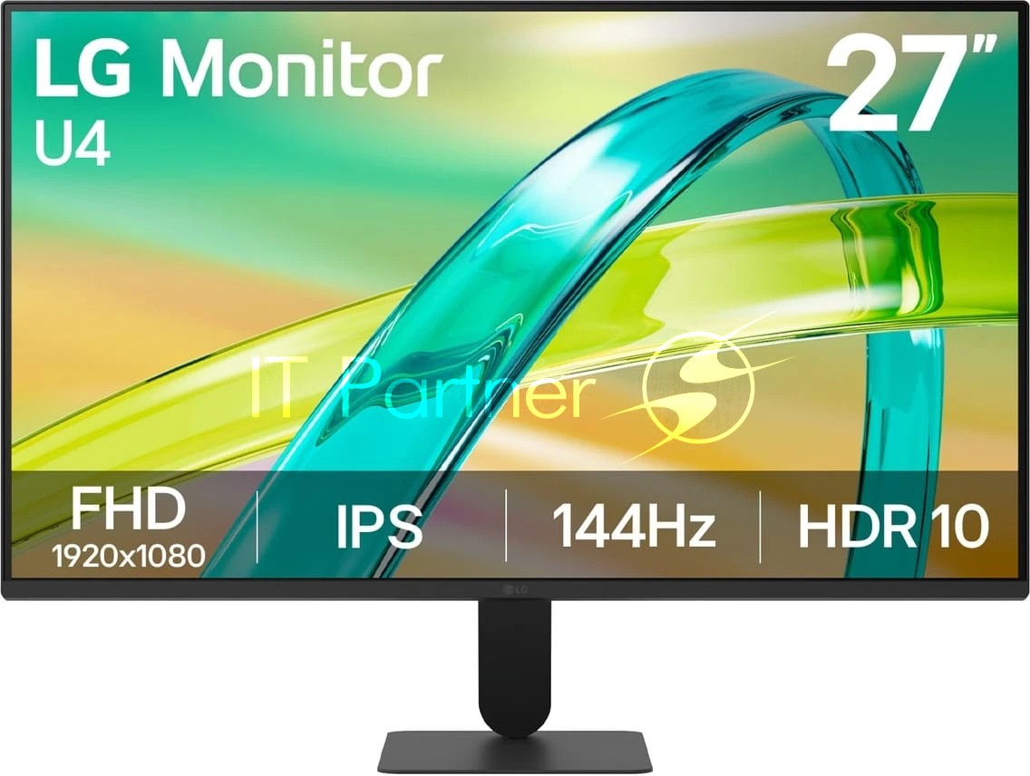 Монитор 27" LG 27U411B-B IPS 1920x1080, 144 Гц, 5 мс, 16:9, 250 кд/м², HDMI, VGA, FreeSync, HDR10, Flicker Free, Low Blue Light, черный