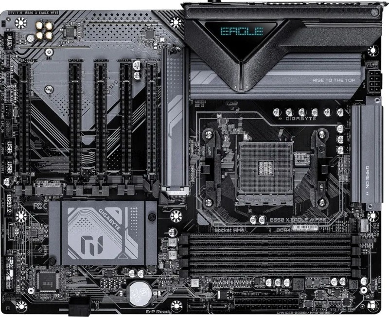 Материнская плата Gigabyte B550 X EAGLE WIFI6E, AM4, AMD B550, 4xDDR4, 4xSATA 6Gb/s, 2xM.2, 1xPCIe 4.0 x16, 4xPCIe 3.0 x1, 1xHDMI, 1x 2.5Gb LAN, 4xUSB 2.0, 3xUSB 3.2 Gen 1, 1xUSB 3.2 Gen 2, 1xUSB Type-C, 3x3.5 мм, 7.1, ATX