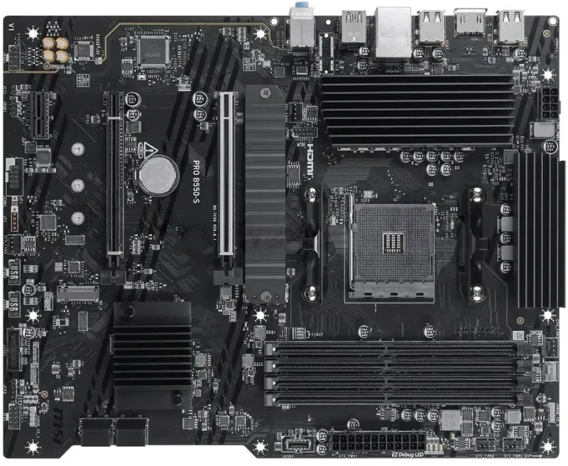 Материнская плата MSI PRO B550-S, AM4, AMD B550, 4xDDR4, 4xSATA, 2xM.2 PCIe 4.0/3.0, 2xPCIe x16, 1xPCIe x1, 1xHDMI, 1x 1Gb LAN, 4xUSB 2.0, 2xUSB 3.2 Gen1, 1xUSB 3.2 Gen2 Type-A, 1xUSB 3.2