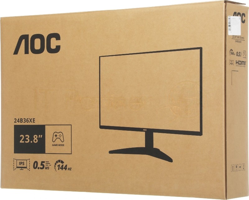 Монитор AOC 23.8" 24B36XE черный IPS LED 16:9 HDMI матовая 300cd 178гр/178гр 1920x1080 144Hz VGA FHD 2.5кг