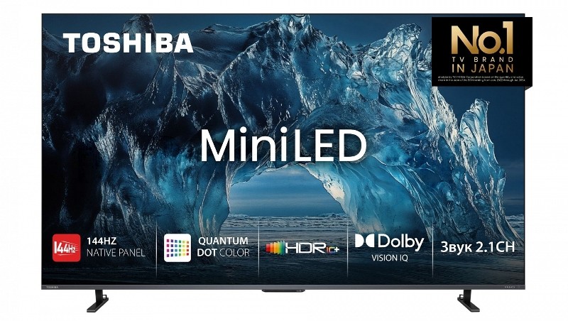 Телевизор Toshiba 75" 75Z680SE черный Mini-LED+QLED UHD 144Hz Smart TV VIDAA 2.5GB/8GB