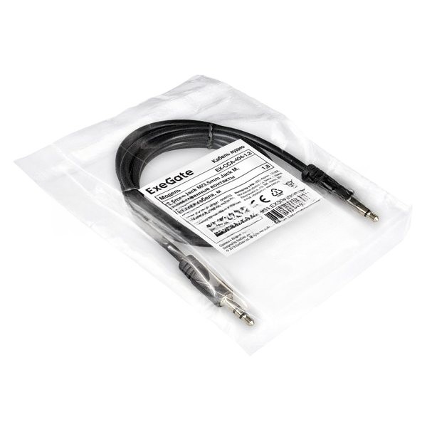 Кабель аудио ExeGate EX-CCA-404-1.8 (3.5mm Jack M/3.5mm Jack M, 1,8м, позолоченные контакты)
