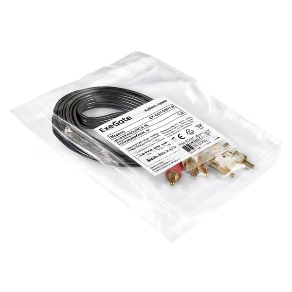 Кабель аудио ExeGate EX-CCV-539-1.8 (3xRCA M/3xRCA M, 1,8м)