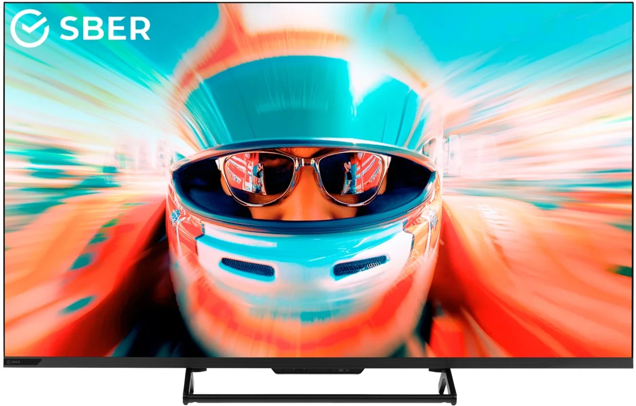 Телевизор Sber 43" SDF-43UQ7000MBA черный DLED+QLED UHD 60Hz Smart TV Салют ТВ 2GB/32GB