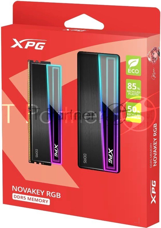 Память DDR5 2x32GB 6000MHz A-Data AX5U6000C3032G-DCNKRBK XPG Novakey RGB RTL Gaming PC5-48000 CL30 DIMM UDIMM ECC 288-pin 1.4В kit dual rank с радиатором Ret