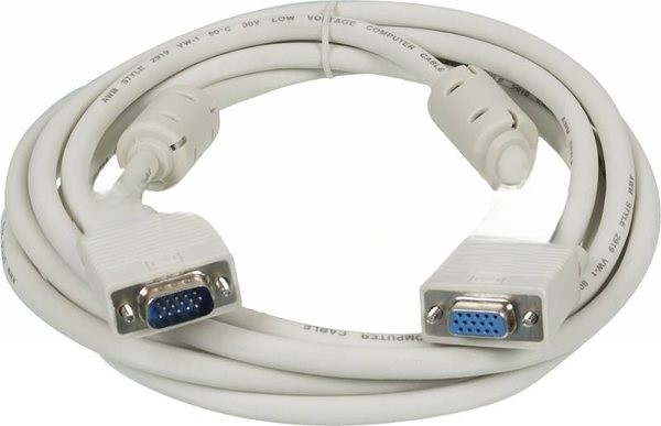 Кабель-удлинитель SVGA Ningbo VGA HD15 (m)/VGA HD15 (f) 3м феррит.кольца