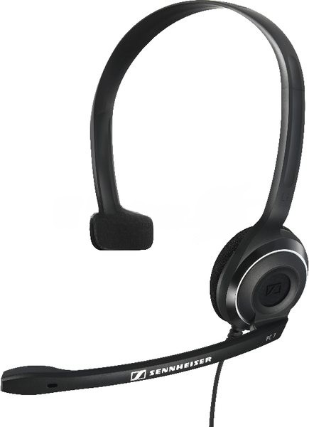 Гарнитура проводная Sennheiser PC 7 USB моно накладная закрытая 42-17000Гц 2м USB 95дБ микрофон 90-15000Гц