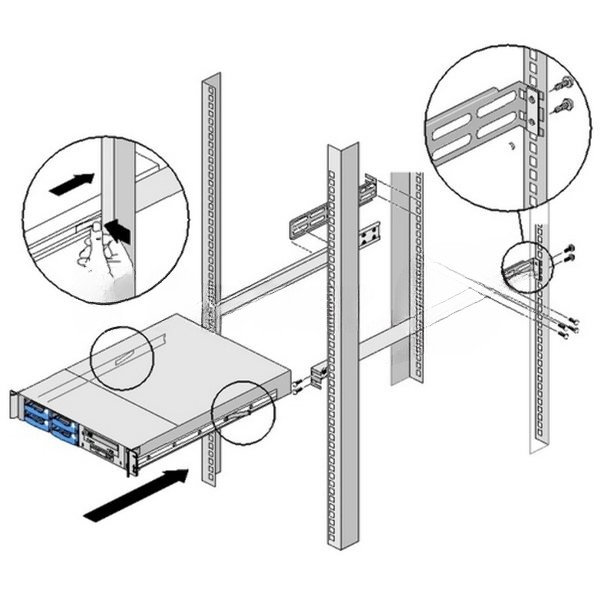 Рельсы SLIDE RAIL 20-26" 2U-4U RM236/RM241/RM242/RM423/RM413 (84H341300-002)