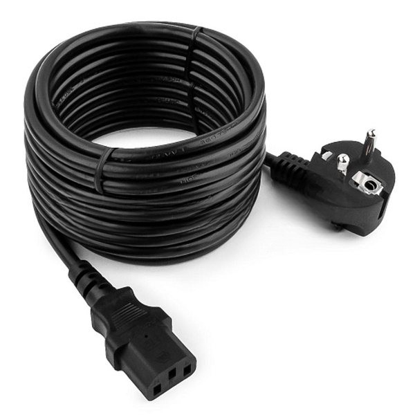 Кабель Gembird Power 250V 10A EUR, VDE питания сетевой, Евровилка, заземление, 5m (PC-186-VDE-5M)