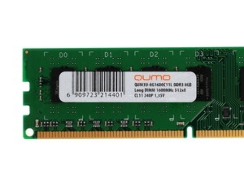 Оперативная память Qumo, DDR3, 8GB, (1x8GB,), UDIMM, 1600MHz, CL11