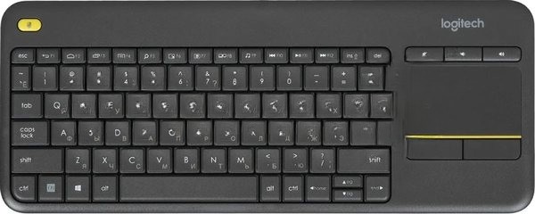 Клавиатура Logitech K400 Wireless Touch Plus беспроводная, радиоканал, чёрный