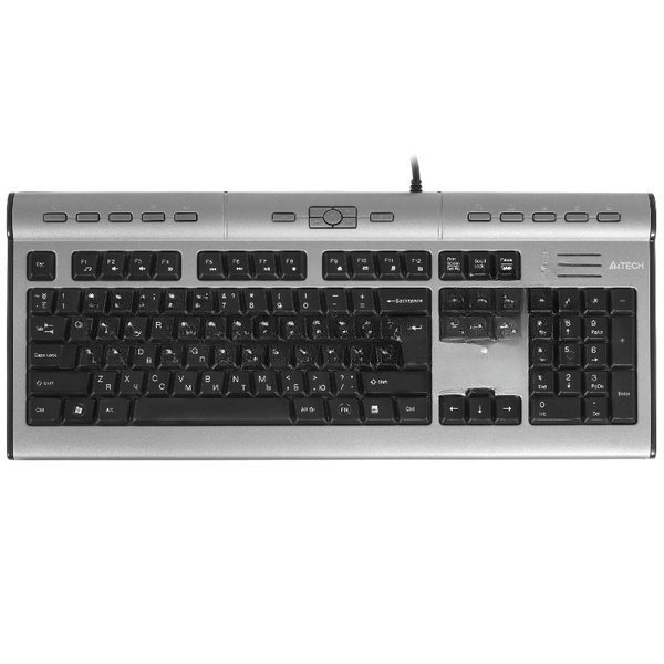 Клавиатура проводная A4Tech KLS-7MUU USB серебристый/черный