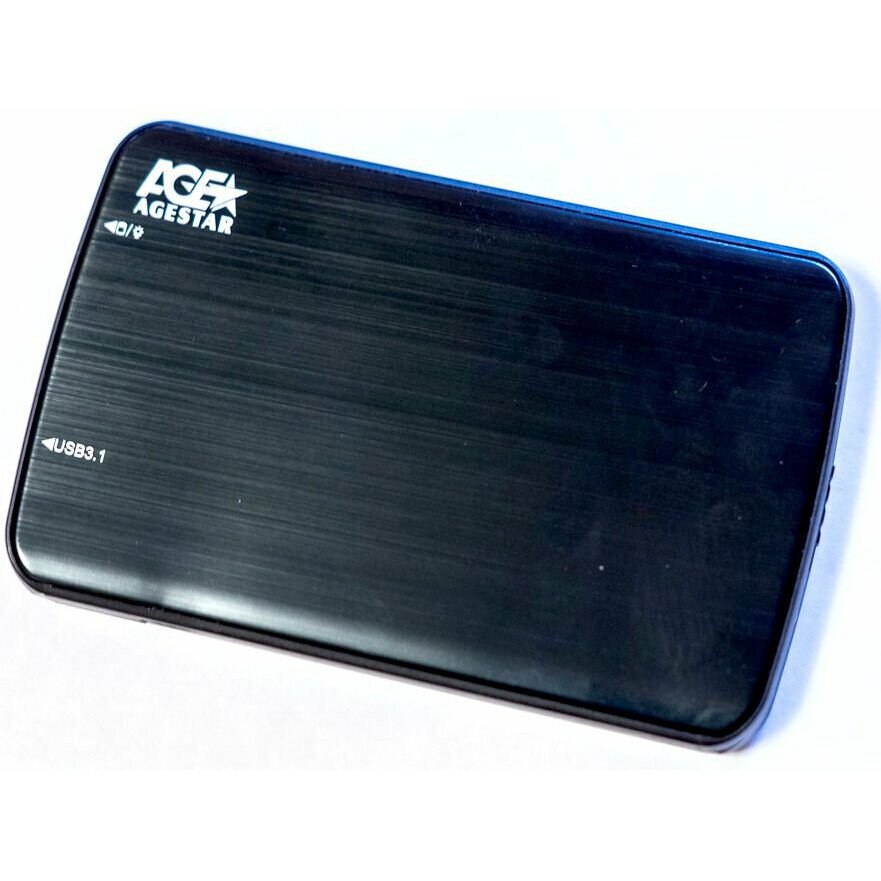 Внешний корпус для HDD/SSD AgeStar 31UB2A12C SATA пластик/алюминий черный 2.5"